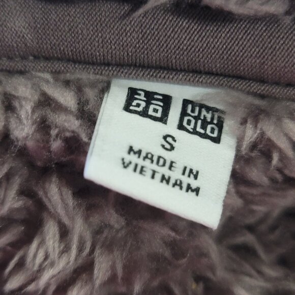 Uniqlo Full Zip Gray Deep Pile Sherpa Fleece Jacket Women’s S - Picture 5 of 7